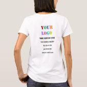 会社のカスタムロゴと文字ビジネスTシャツの Tシャツ (裏面)