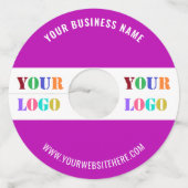 会社のカスタムロゴと文字ワイングラスラベル ワイングラスタグ (正面)