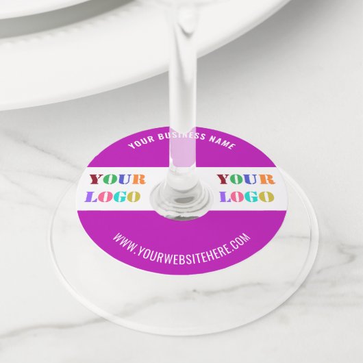 会社のカスタムロゴと文字ワイングラスラベル ワイングラスタグ (クローズアップ)