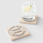 会社のカスタムロゴと文字石コースターの ストーンコースター (横)