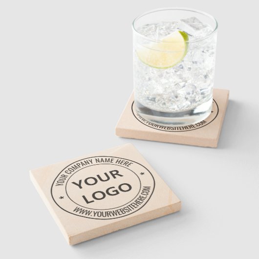 会社のカスタムロゴと文字石コースターの ストーンコースター (横)