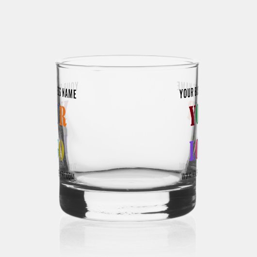 会社のカスタムロゴと文字 ウイスキーグラス (左)