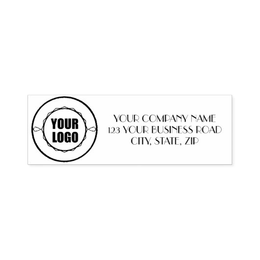 会社のカスタムロゴのアドレス セルフインキングスタンプ (デザイン)