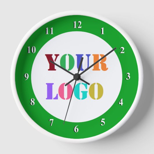 会社のカスタムロゴのウォールクロック – 色を選択 壁時計 (正面)