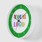 会社のカスタムロゴのウォールクロック – 色を選択 壁時計 (傾斜)