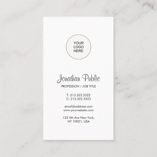 会社のカスタムロゴをここにアップロードテンプレート 名刺 (裏面)