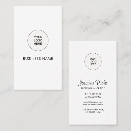 会社のカスタムロゴをここにアップロードテンプレート 名刺 (正面/裏面)