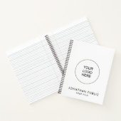 会社のカスタムロゴをアップロードするテキスト名を追加する ノートブック (内部)