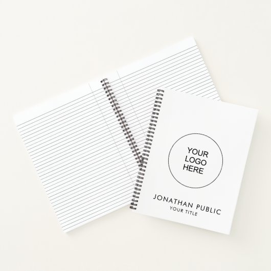 会社のカスタムロゴをアップロードするテキスト名を追加する ノートブック (内部)