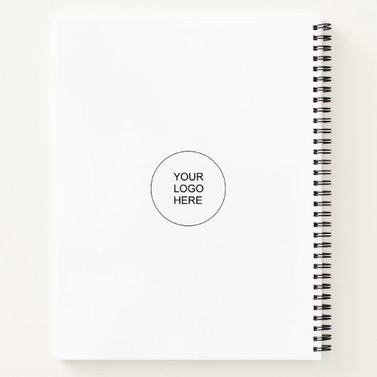 会社のカスタムロゴをアップロードするテキスト名を追加する ノートブック (裏面)