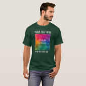 会社のカスタムロゴをアップロードするMens Forest Green Tシャツ (正面フル)