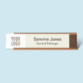 会社のカスタムロゴを使用した名前の変更プレート デスクネームプレート