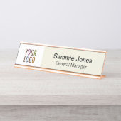 会社のカスタムロゴを使用した名前の変更プレート デスクネームプレート (正面)