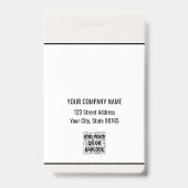 会社のカスタムロゴバーコード社員の写真ベージュ バッジ (裏面)