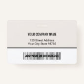 会社のカスタムロゴバーコード社員の写真ベージュ バッジ (裏面)