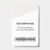 会社のカスタムロゴバーコード社員の写真ベージュ バッジ (裏面)