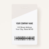 会社のカスタムロゴバーコード社員の写真ベージュ バッジ (裏面)