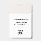 会社のカスタムロゴバーコード社員の写真ベージュ バッジ (裏面)