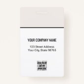 会社のカスタムロゴバーコード社員の写真ベージュ バッジ (裏面)