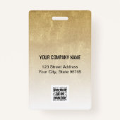 会社のカスタムロゴバーコード社員の写真金ゴールド バッジ (裏面)