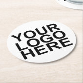 会社のカスタムロゴブランド ラウンドペーパーコースター (アングル)