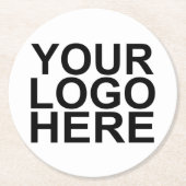 会社のカスタムロゴブランド ラウンドペーパーコースター (正面)