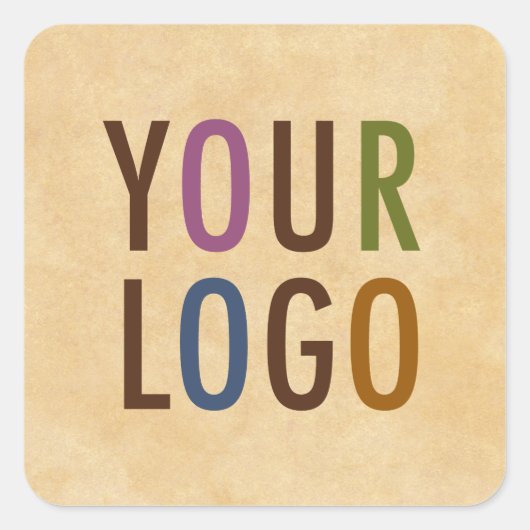 会社のカスタムロゴ付き角丸ステッカー スクエアシール (正面)