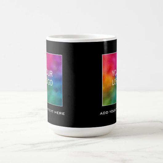 会社のカスタムロゴ名の追加文字 コーヒーマグカップ (中央)