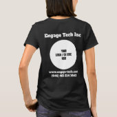 会社のカスタムロゴ名ビジネス従業員スタッフ Tシャツ (裏面)