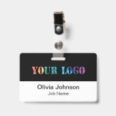 会社のカスタムロゴ懸命プラスチック名バッジ バッジ (正面 （クリップ付）)