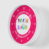 会社のカスタムロゴ文字時計 – 色の選択 壁時計 (傾斜)