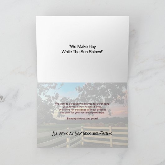 会社のカスタム写真とメッセージビジネス サンキューカード (内部)