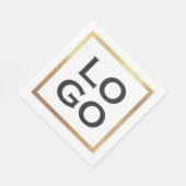 会社のカスタム金ゴールドフレーム付きロゴ スタンダードランチョンナプキン (角)