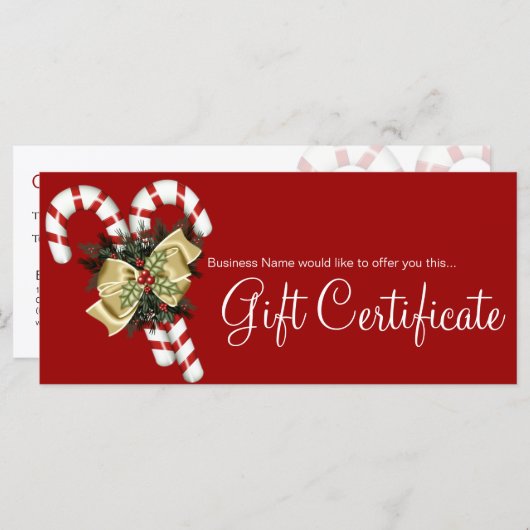 会社のギフト証明書キャンディカン&タンボウ (正面/裏面)