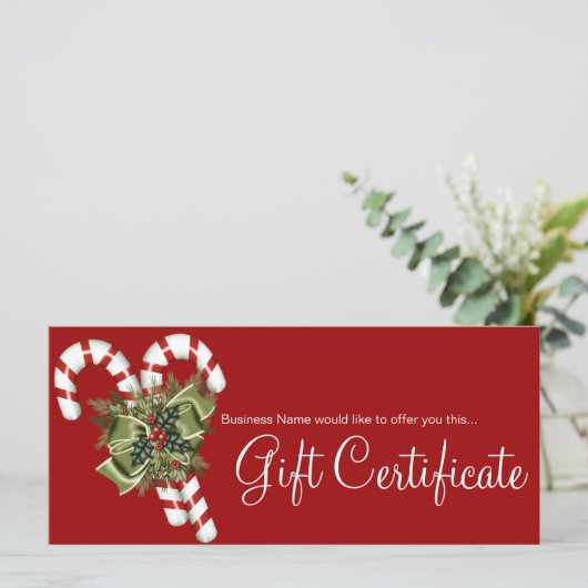 会社のギフト証明書キャンディキャン&グリーンボウ (スタンド正面)