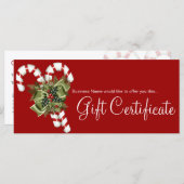 会社のギフト証明書キャンディキャン&グリーンボウ (正面/裏面)