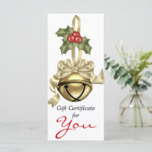 会社のギフト証明書金ゴールドベルタンリボン (スタンド正面)