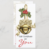 会社のギフト証明書金ゴールドベルタンリボン (正面/裏面)