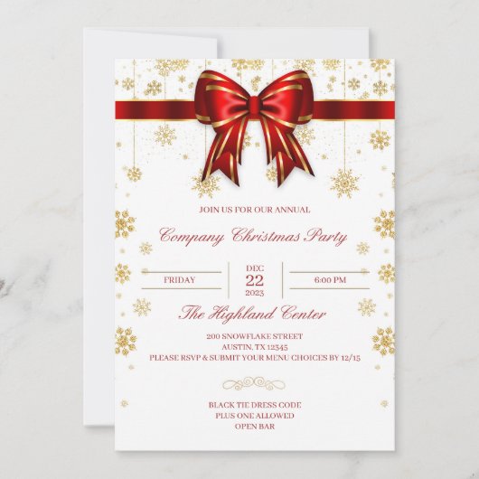 会社のクリスマスパーティの招待状の電子メ企業のール 招待状 (正面)