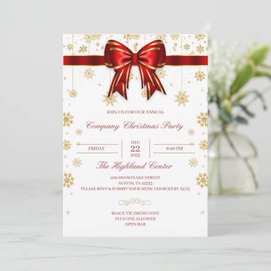 会社のクリスマスパーティの招待状の電子メ企業のール 招待状 (スタンド正面)