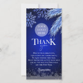 会社のクリスマスパーティーのロゴパーソナライズされた サンキューカード (正面)