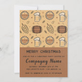 会社のクリスマスパーティービールラスティック 招待状 (正面)