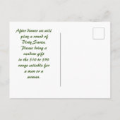 会社のクリスマスパーティー日付の保存芸術的 ポストカード (裏面)