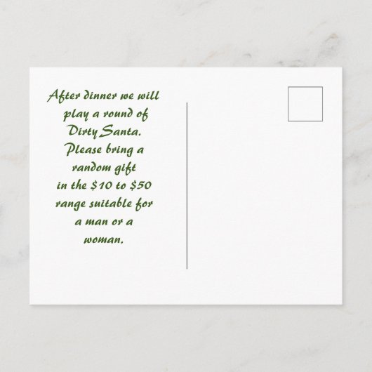 会社のクリスマスパーティー日付の保存芸術的 ポストカード (裏面)