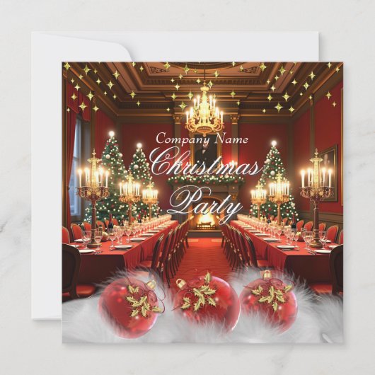会社のクリスマス華美ディナーパーティー 招待状 (正面)