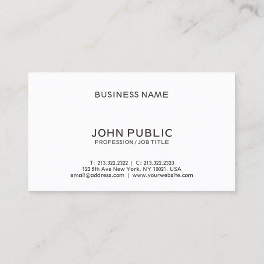 会社のスタイリッシュ単純なモダン白黒 名刺 (裏面)