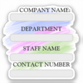 会社のスタッフラベルシール シール (正面)