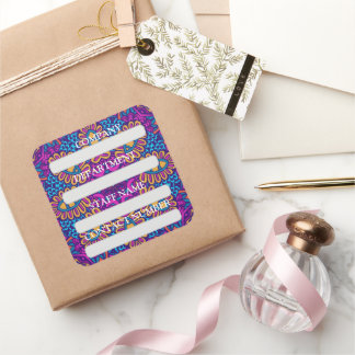 会社のスタッフラベルシール スクエアシール