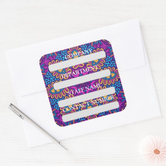 会社のスタッフラベルシール スクエアシール (封筒)