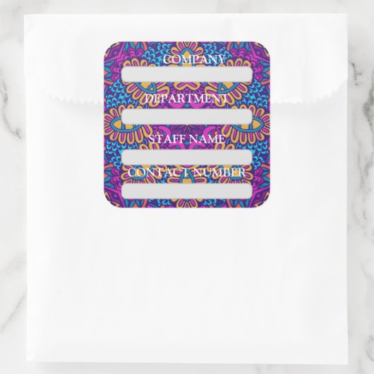 会社のスタッフラベルシール スクエアシール (バッグ)